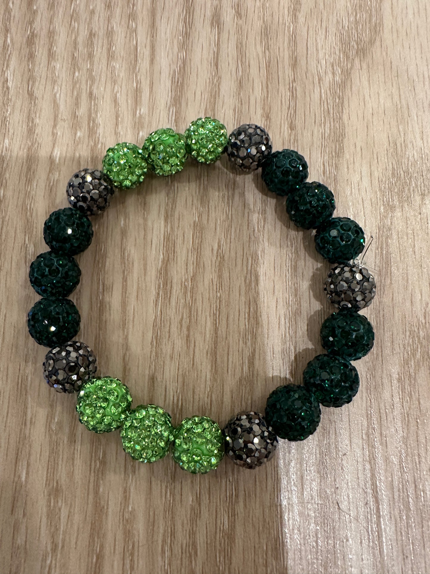 Green,Black,And Dark Green Bracelet